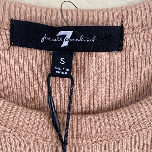 7 For All Mankind Tan Mermaid Style Ribbed Tank Dress Small - Picture 8 of 8